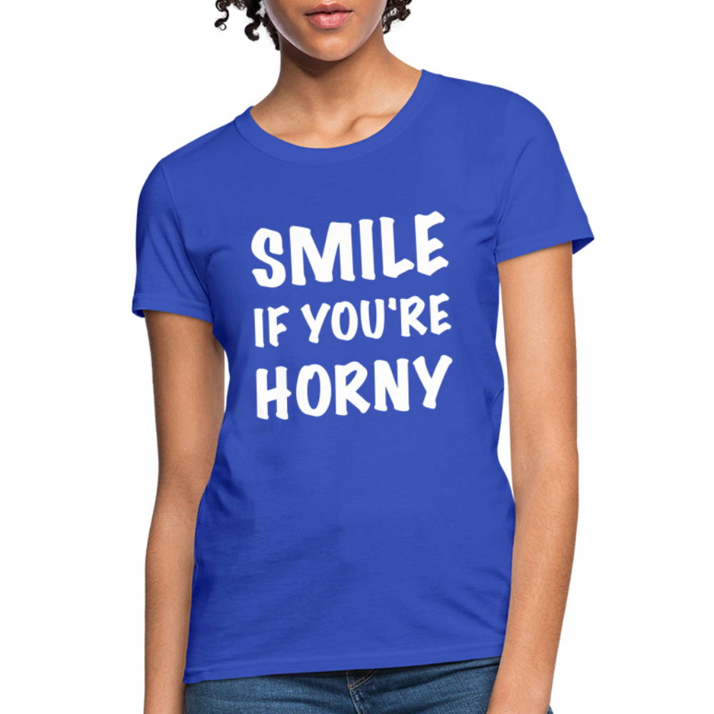 Smile if You're Horny Women's T-Shirt - royal blue