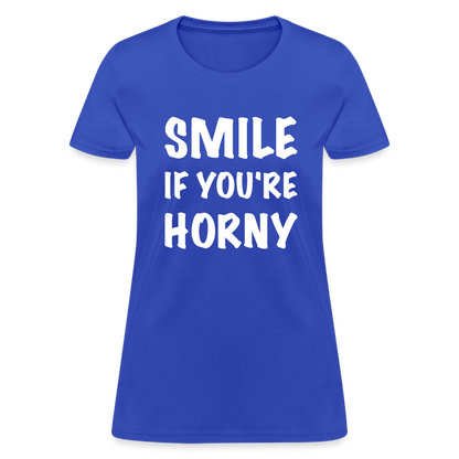 Smile if You're Horny Women's T-Shirt - royal blue