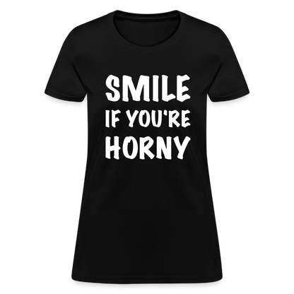 Smile if You're Horny Women's T-Shirt - black