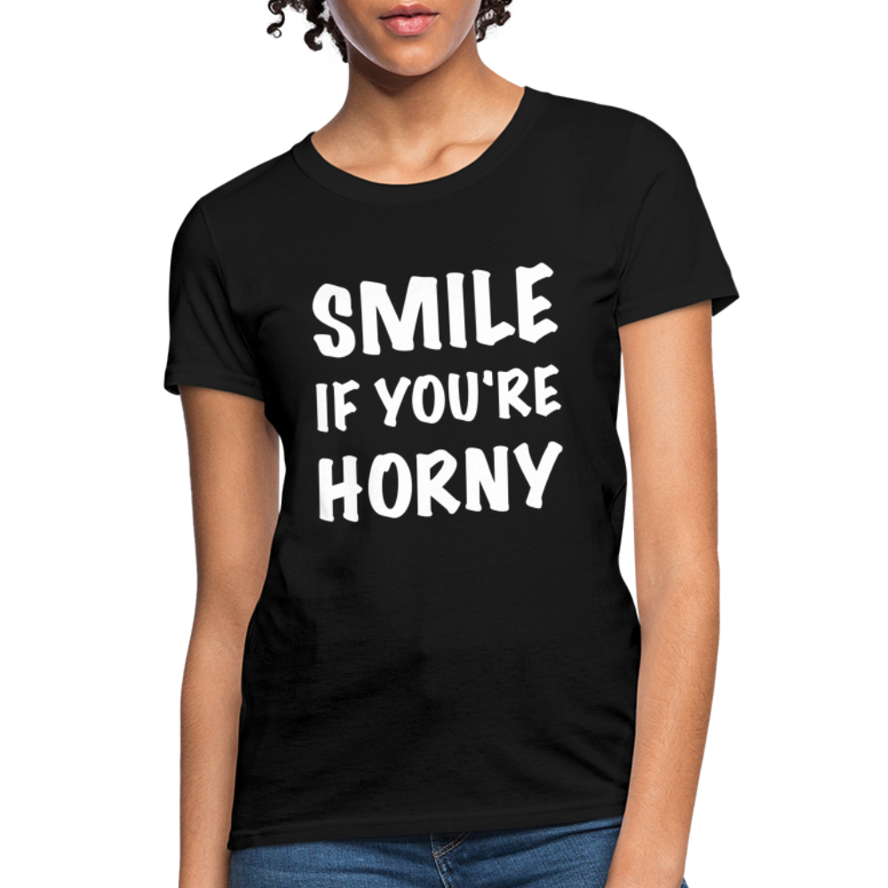 Smile if You're Horny Women's T-Shirt - black