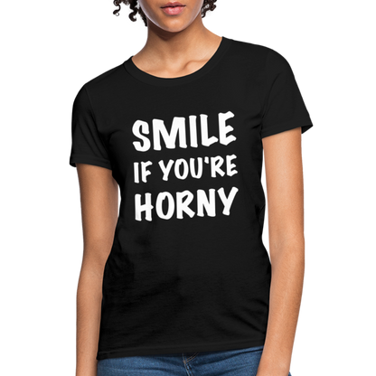 Smile if You're Horny Women's T-Shirt - black