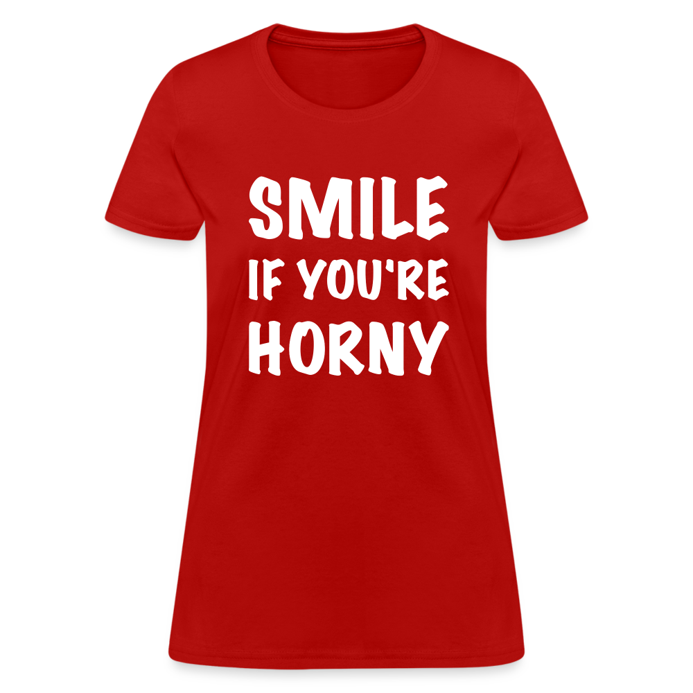 Smile if You're Horny Women's T-Shirt - red