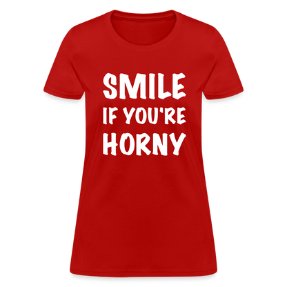 Smile if You're Horny Women's T-Shirt - red