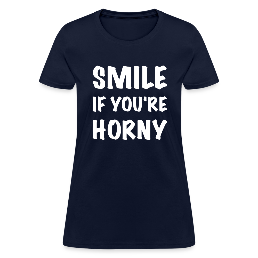 Smile if You're Horny Women's T-Shirt - navy