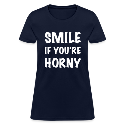 Smile if You're Horny Women's T-Shirt - navy