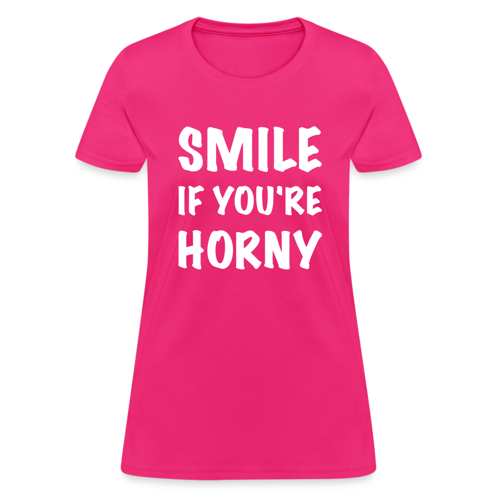 Smile if You're Horny Women's T-Shirt - fuchsia