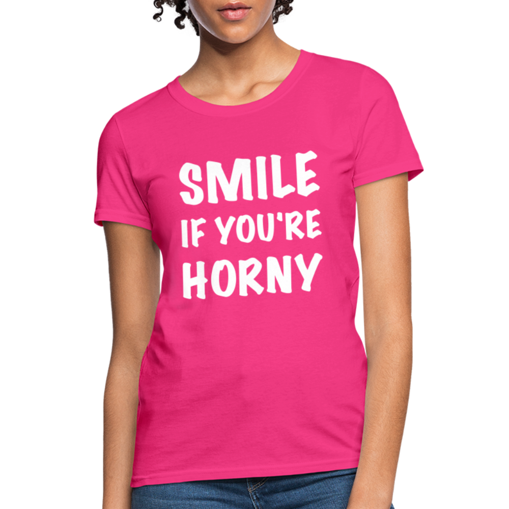 Smile if You're Horny Women's T-Shirt - fuchsia