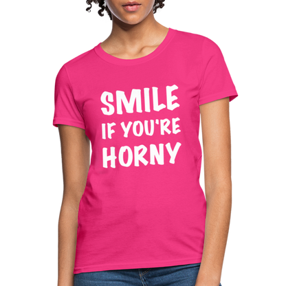 Smile if You're Horny Women's T-Shirt - fuchsia