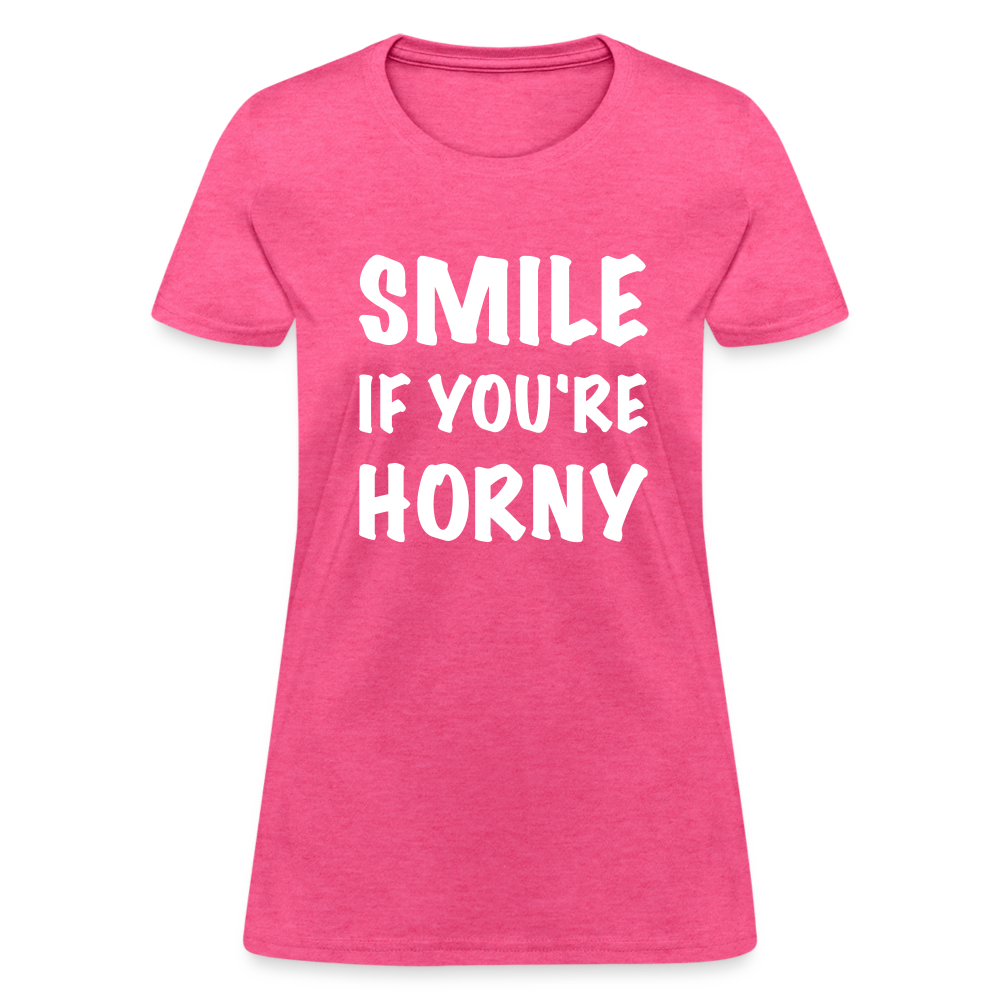 Smile if You're Horny Women's T-Shirt - heather pink