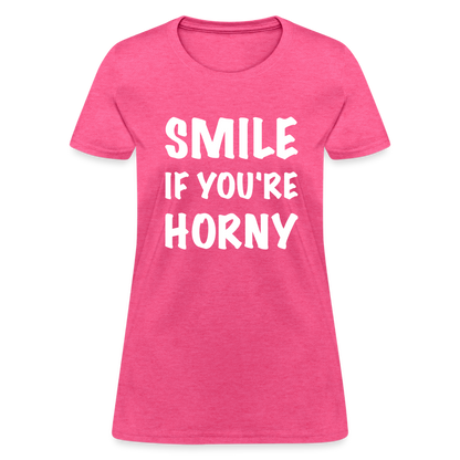 Smile if You're Horny Women's T-Shirt - heather pink