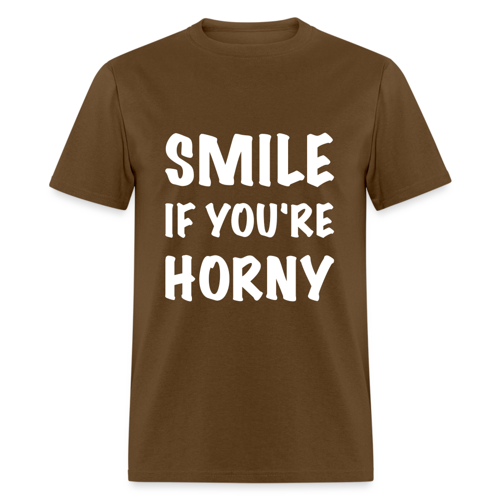 Smile if You're Horny T-Shirt - brown