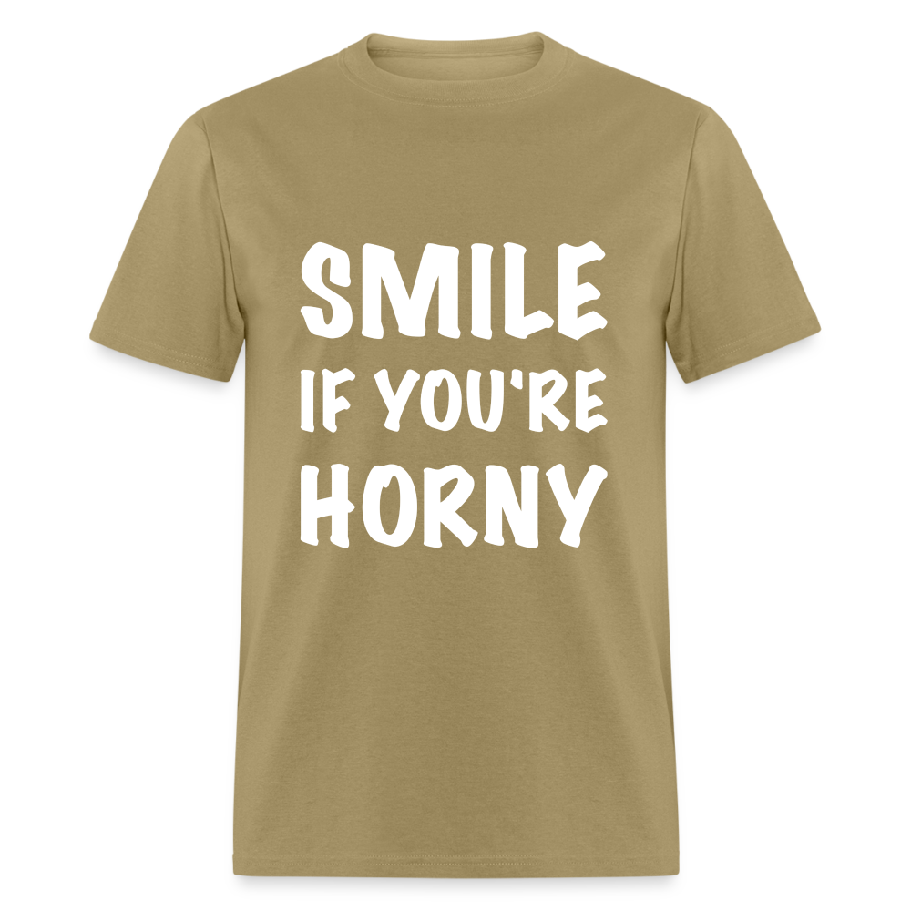 Smile if You're Horny T-Shirt - khaki