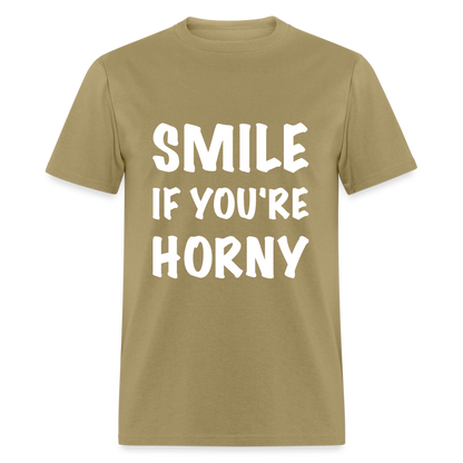 Smile if You're Horny T-Shirt - khaki