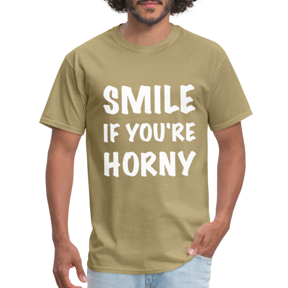 Smile if You're Horny T-Shirt - khaki