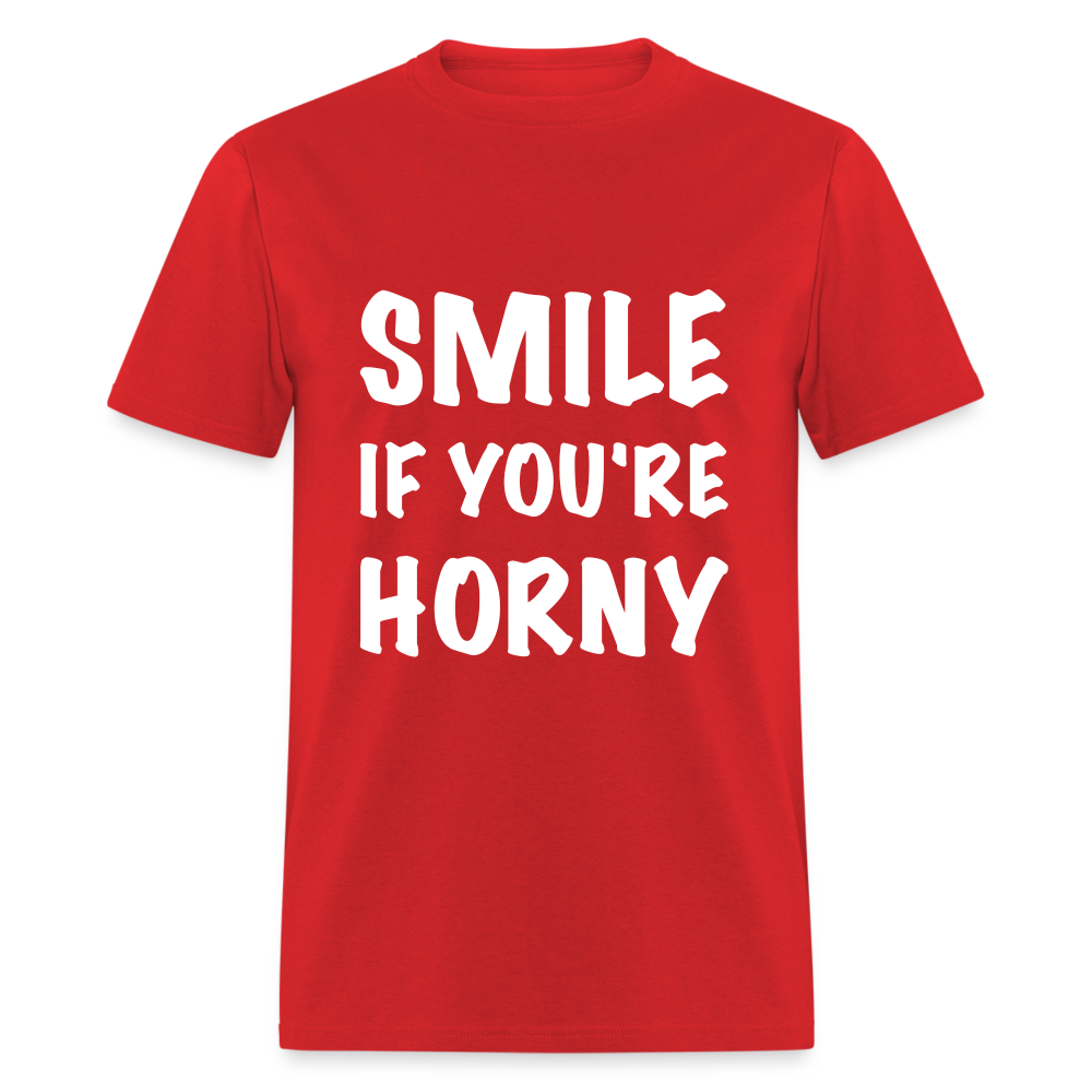 Smile if You're Horny T-Shirt - red