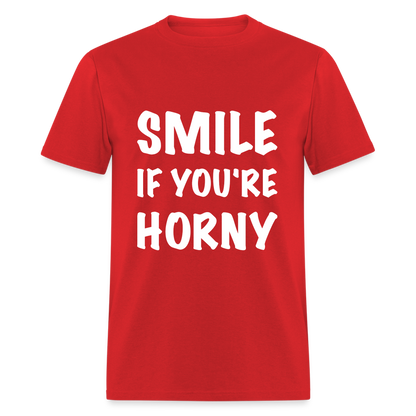 Smile if You're Horny T-Shirt - red