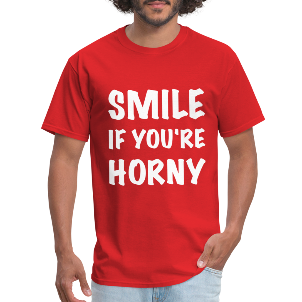 Smile if You're Horny T-Shirt - red