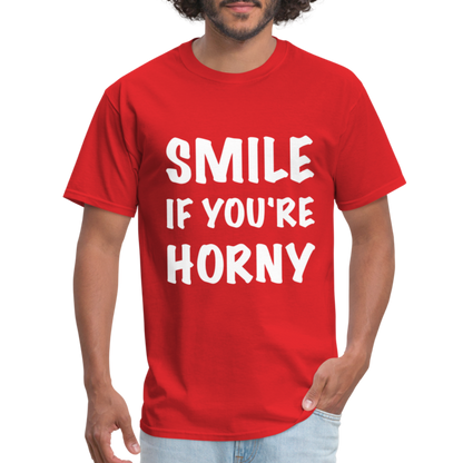 Smile if You're Horny T-Shirt - red