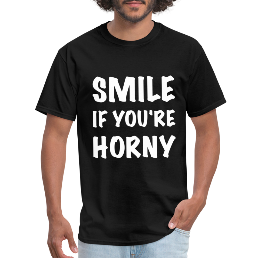 Smile if You're Horny T-Shirt - black