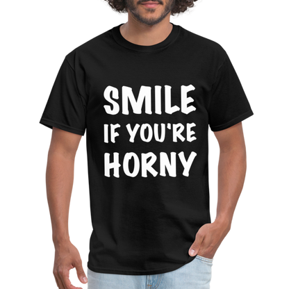 Smile if You're Horny T-Shirt - black