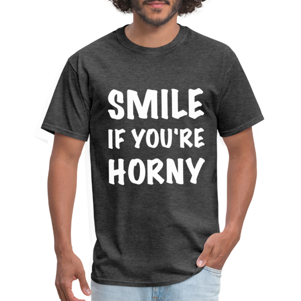 Smile if You're Horny T-Shirt - heather black