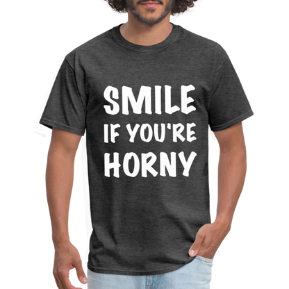 Smile if You're Horny T-Shirt - heather black