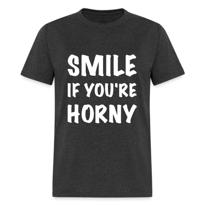 Smile if You're Horny T-Shirt - heather black