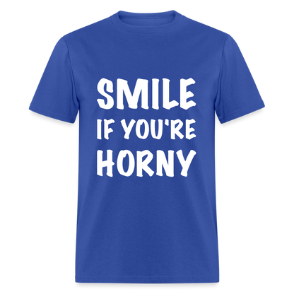 Smile if You're Horny T-Shirt - royal blue