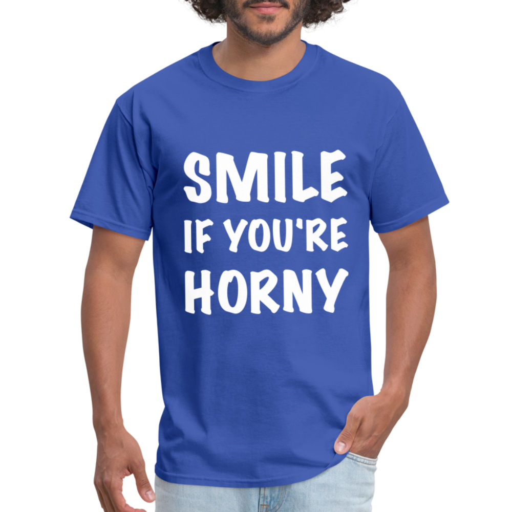 Smile if You're Horny T-Shirt - royal blue