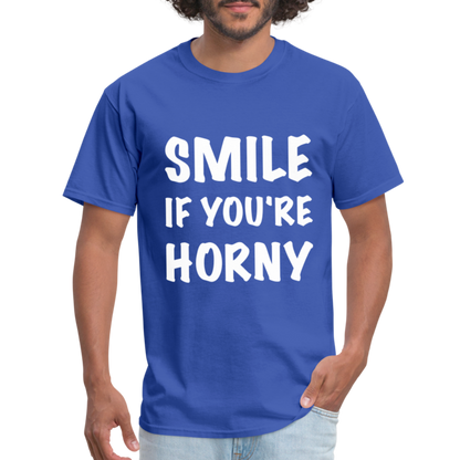 Smile if You're Horny T-Shirt - royal blue