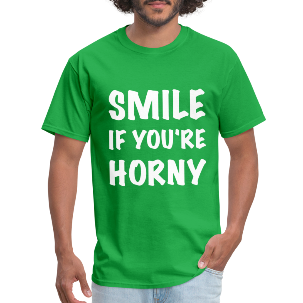 Smile if You're Horny T-Shirt - bright green