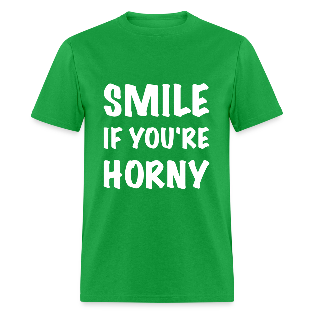 Smile if You're Horny T-Shirt - bright green