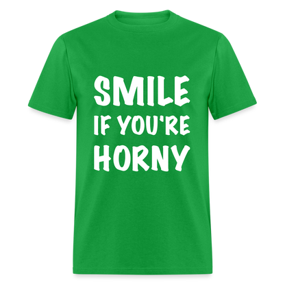 Smile if You're Horny T-Shirt - bright green