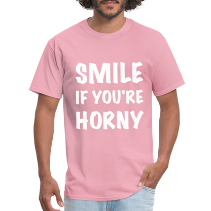 Smile if You're Horny T-Shirt - pink