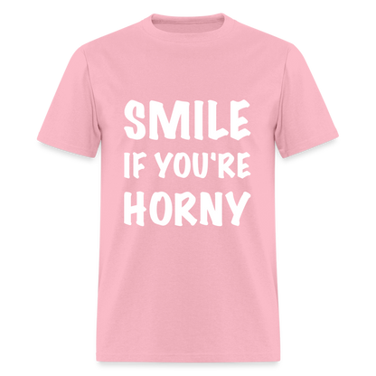 Smile if You're Horny T-Shirt - pink