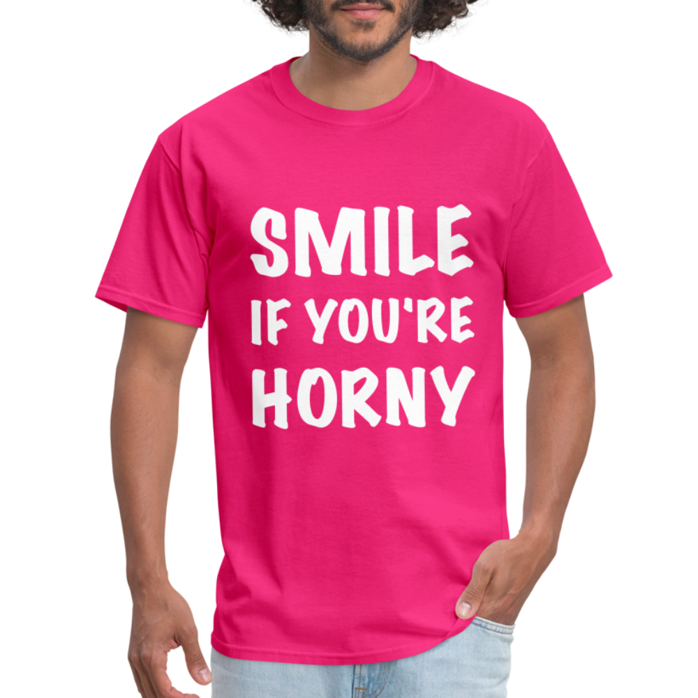 Smile if You're Horny T-Shirt - fuchsia