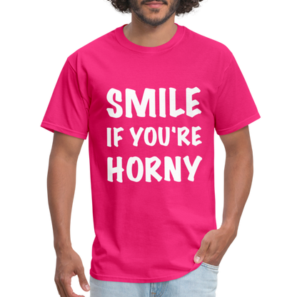 Smile if You're Horny T-Shirt - fuchsia