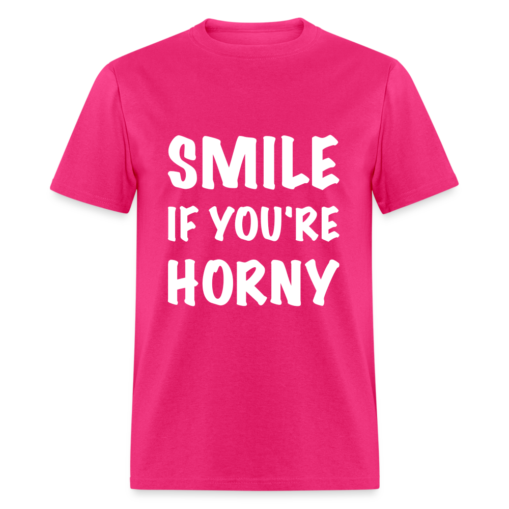 Smile if You're Horny T-Shirt - fuchsia