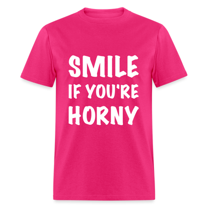 Smile if You're Horny T-Shirt - fuchsia