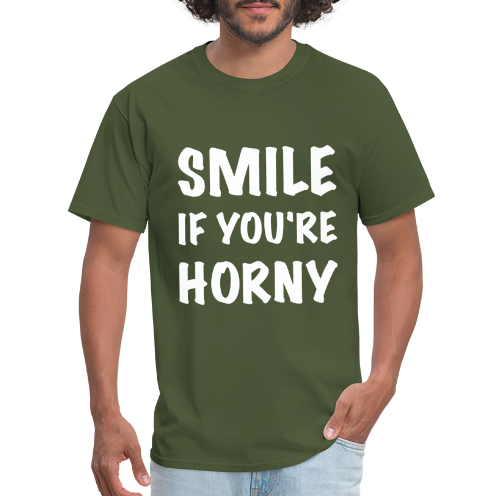 Smile if You're Horny T-Shirt - military green