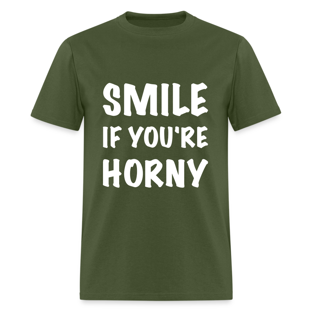 Smile if You're Horny T-Shirt - military green