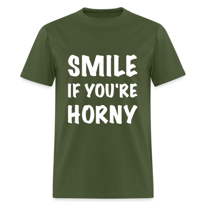 Smile if You're Horny T-Shirt - military green