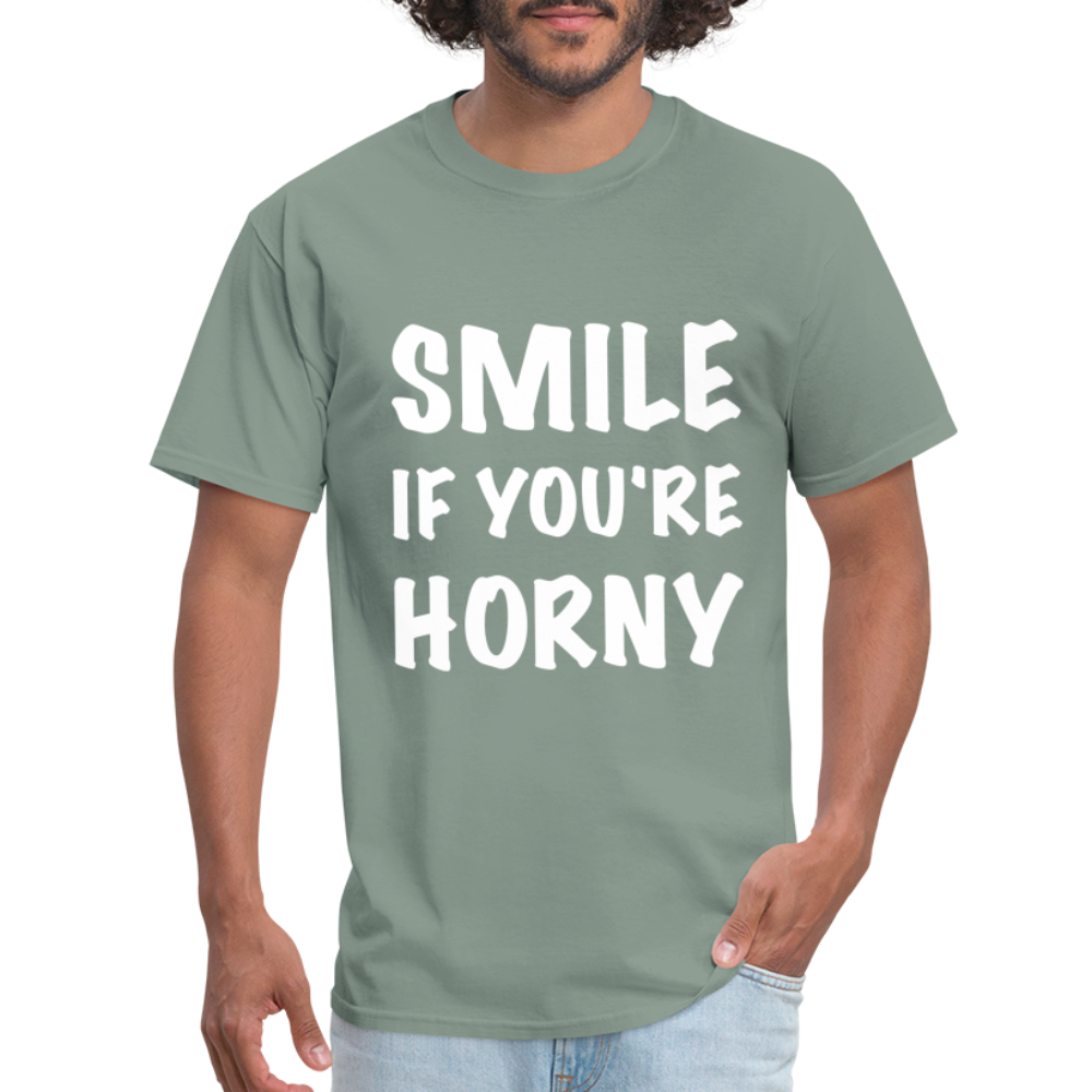 Smile if You're Horny T-Shirt - sage