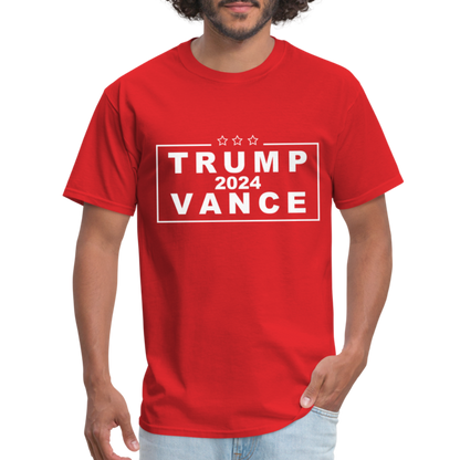 Trump Vance 2024 T-Shirt (Red Tee - White Letters) - red