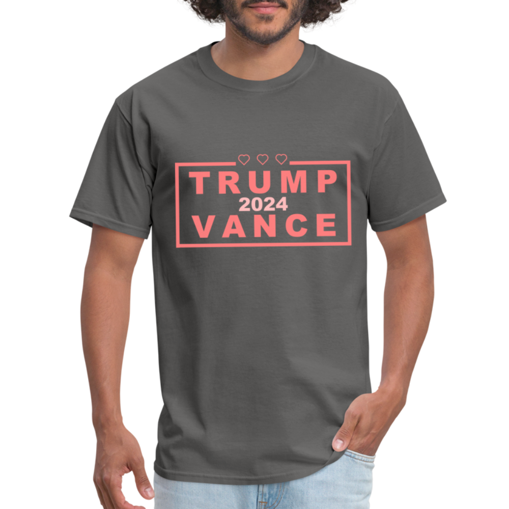 Trump Vance 2024 T-Shirt (Pink Letters) - charcoal