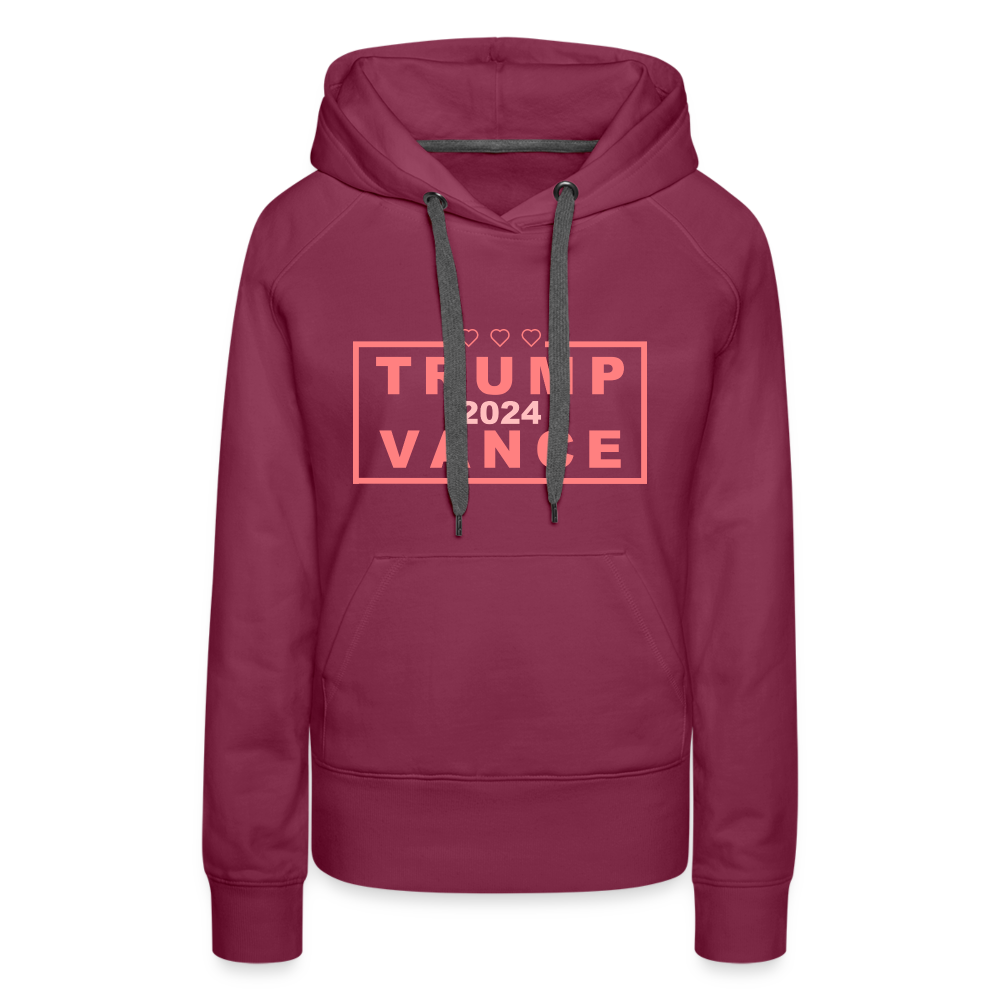 Trump Vance 2024 Women’s Premium Hoodie (Pink Letters) - burgundy