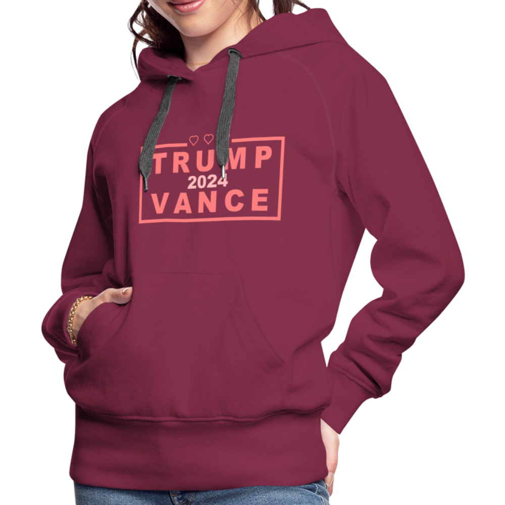 Trump Vance 2024 Women’s Premium Hoodie (Pink Letters) - burgundy