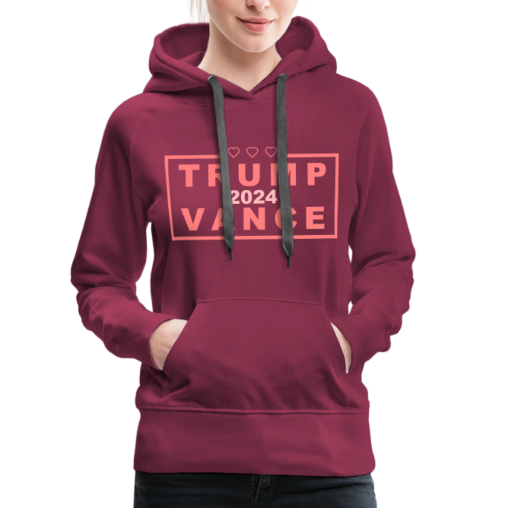 Trump Vance 2024 Women’s Premium Hoodie (Pink Letters) - burgundy