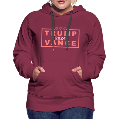 Trump Vance 2024 Women’s Premium Hoodie (Pink Letters) - burgundy