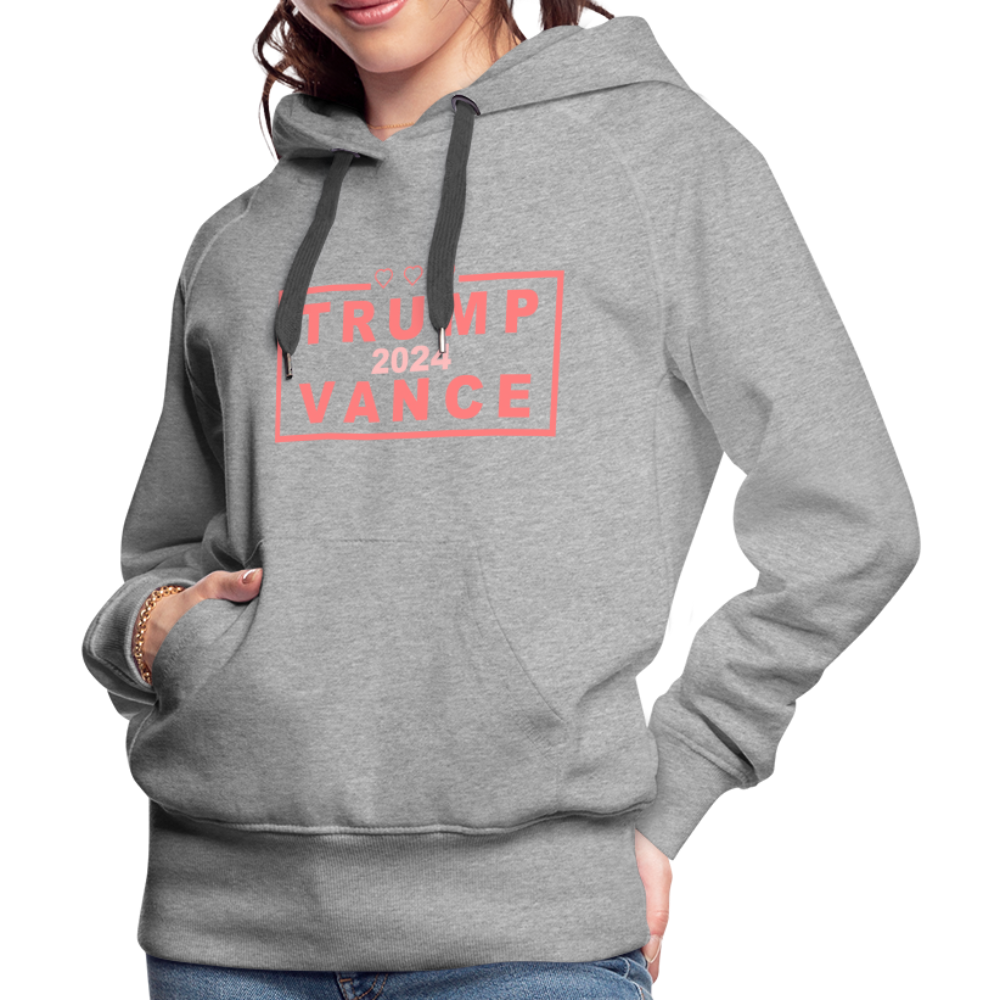 Trump Vance 2024 Women’s Premium Hoodie (Pink Letters) - heather grey